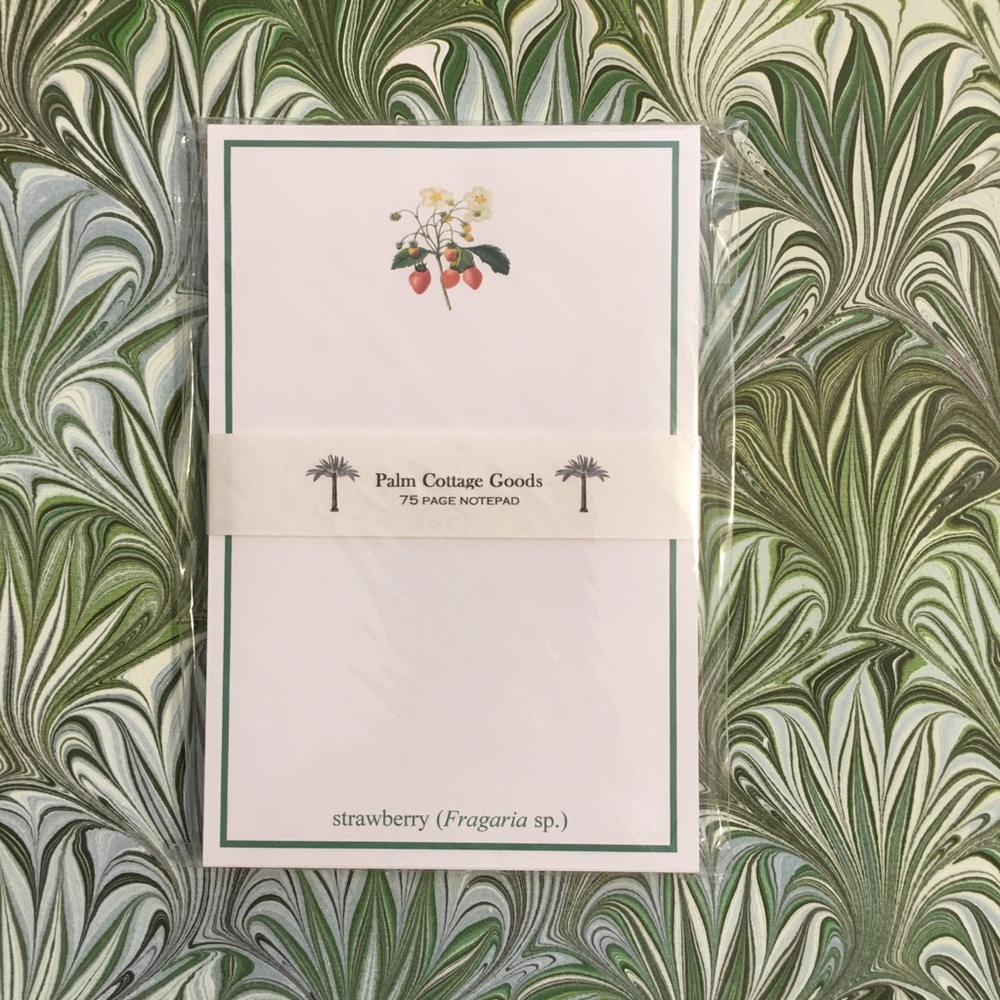 Strawberry Notepad by Palm Cottage Goods.